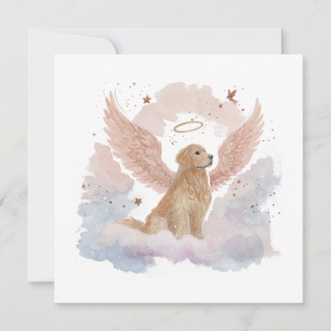 Carte d'ange Golden Retriever (Devant)
