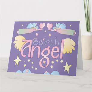Carte d'ange terrestre pastel – Étoiles, ailes et
