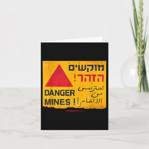 Carte Danger Landmines Se Connecte En Anglais, Hébreu &a