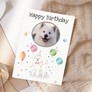 Carte d'animal de chien Samoyday Party