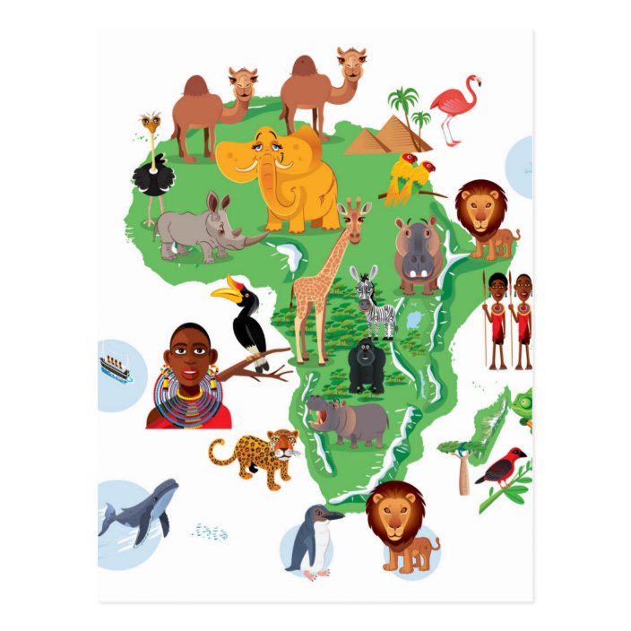 Carte d’animaux de l’Afrique | Zazzle.fr