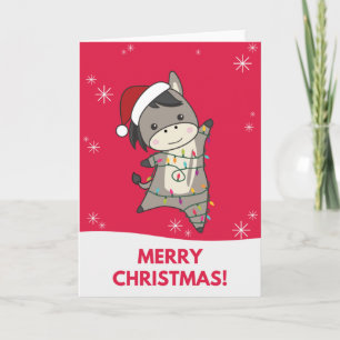 Carte d'animaux d'hiver Ânes de Noël
