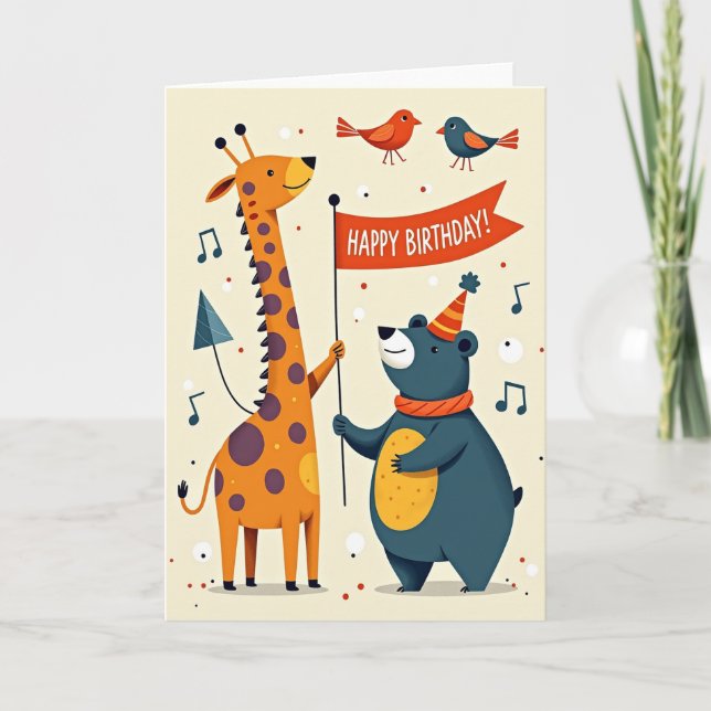Carte d'animaux fantasiers doux (Devant)