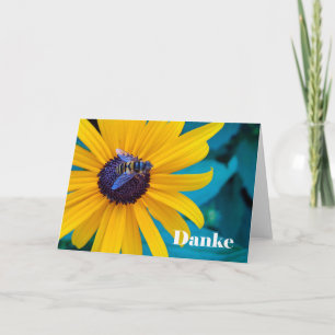 Carte Danke Merci en allemand avec Bee on Flower