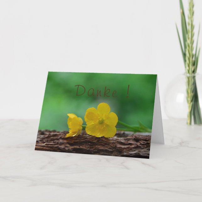 Carte Danke mit gelbe Blüten (Devant)