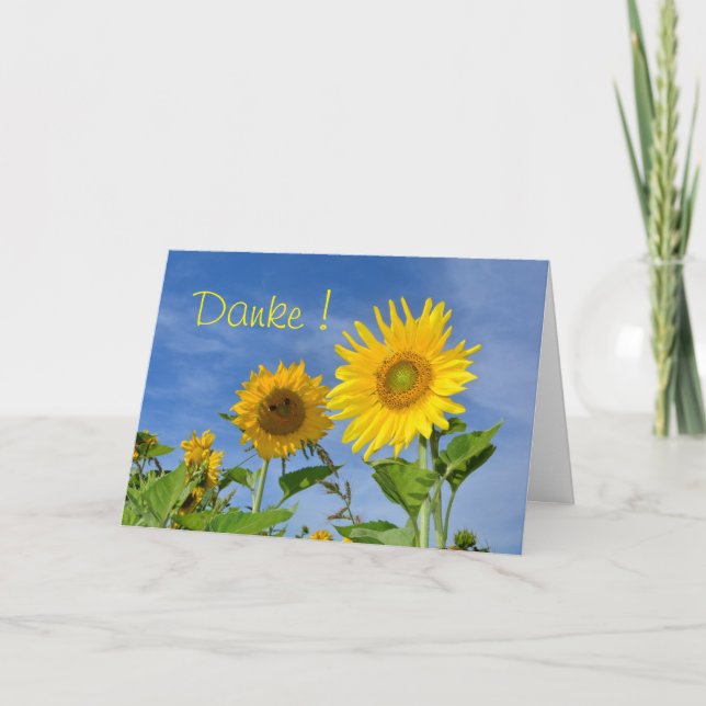 Carte Danke mit gelbe Sonnenblumen (Devant)
