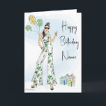 Carte d'anniversaire<br><div class="desc">Carte d'anniversaire de mode personnalisée. Carte d'anniversaire adulte. Ajoutez le nom du destinataire ou supprimez entièrement le texte. Fun cadeau d'anniversaire carte de mode pour votre bestie. Carte d'anniversaire amusante. Consultez ma boutique pour connaître les différentes couleurs de cheveux et de couleur de peau.</div>