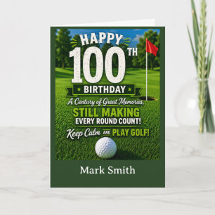 Carte d'anniversaire 100 ans de golf pour golfeur