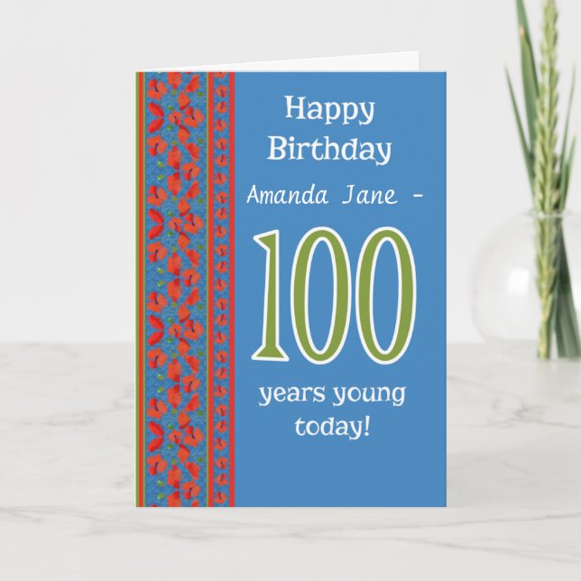 Carte d'anniversaire 100th Front Red Field (Devant)