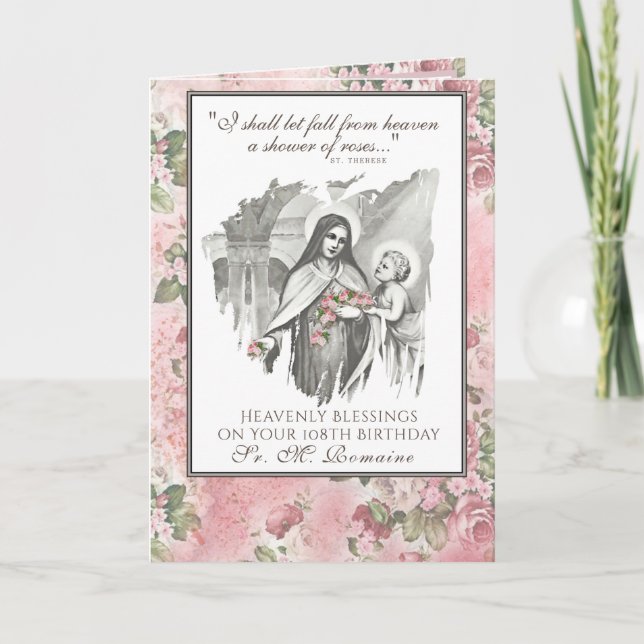 Carte d'anniversaire 108 ans de Sr. M. Romaine (Devant)