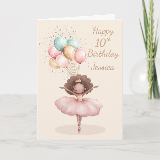 Carte d'anniversaire 10 ans Black Ballerina (Devant)