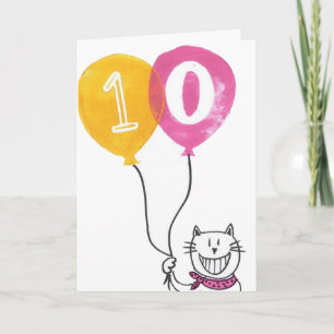 Carte d'anniversaire 10 ans enfant - Sourire de ch