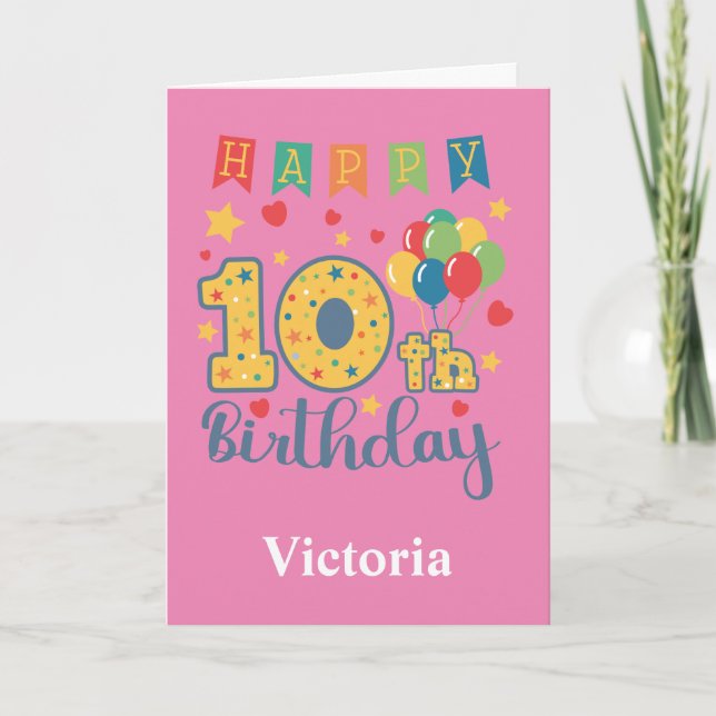 Carte d'anniversaire 10 ans Joyeux (Devant)