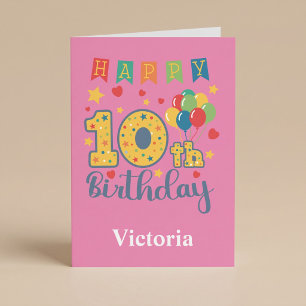 Carte d'anniversaire 10 ans Joyeux