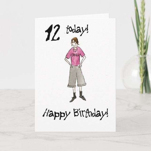 Carte d'anniversaire 12e pour un garçon (Devant)