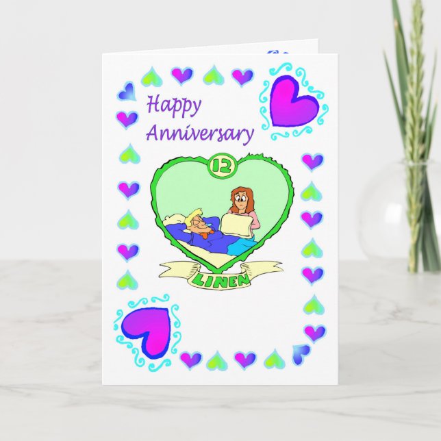Carte d'anniversaire 12ème anniversaire de mariage (Devant)