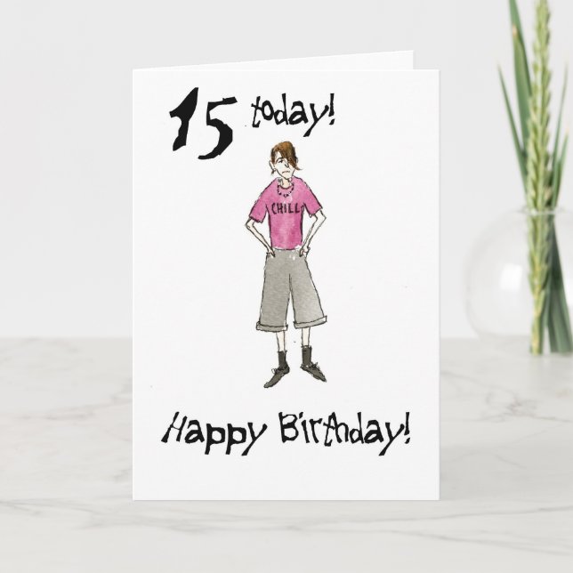 Carte d'anniversaire 15e pour un garçon (Devant)