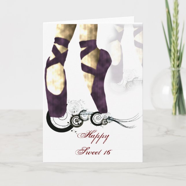 Carte d'anniversaire 16 ans Ballerine Douce (Devant)