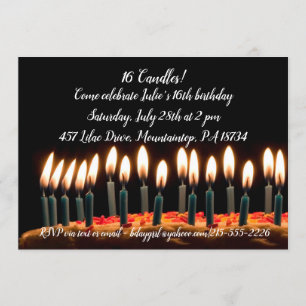 Carte d'anniversaire 16 bougies