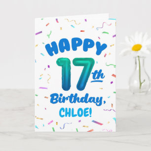 Carte d'anniversaire 17 ans avec nom personnalisé