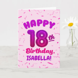 Carte d'anniversaire 18 ans avec nom personnalisé