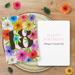 Carte d'anniversaire 18 ans personnalisée rose flo