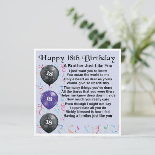 Carte d'anniversaire 18e - Frère