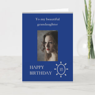 Carte d'anniversaire 18th Grandaughter Blue   Âge 
