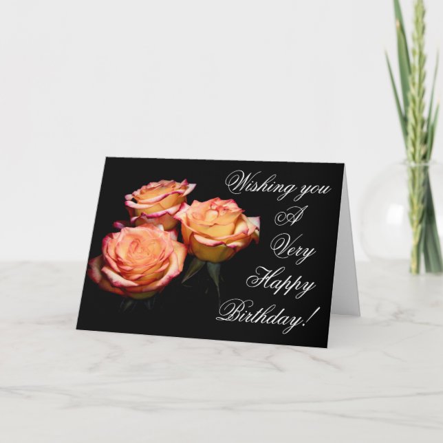 Carte d'anniversaire 1998-Rose jaune et rouge (Devant)