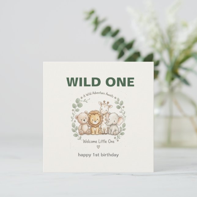 Carte d'anniversaire 1er anniversaire pour garçon  (Debout devant)