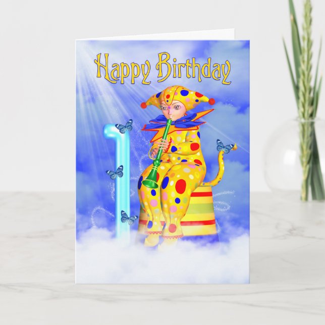 Carte d'anniversaire 1er - mignon petit Pixie Clow (Devant)