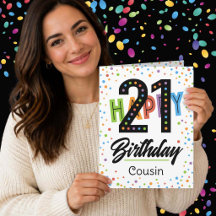 Carte d'anniversaire 21 ans pour cousin