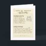 Carte d'anniversaire 24 ans pour fils<br><div class="desc">Célébrez un 24e anniversaire avec cette recette unique, parfaite pour tous ceux qui aiment cuisiner ! Commencez avec un litre d'amour, mélangez avec des tasses de détente et ajoutez des cuillères à soupe d'aventure. Mélangez une cuillère à café de rêves, une pincée de rires et une pincée d'amis et de...</div>