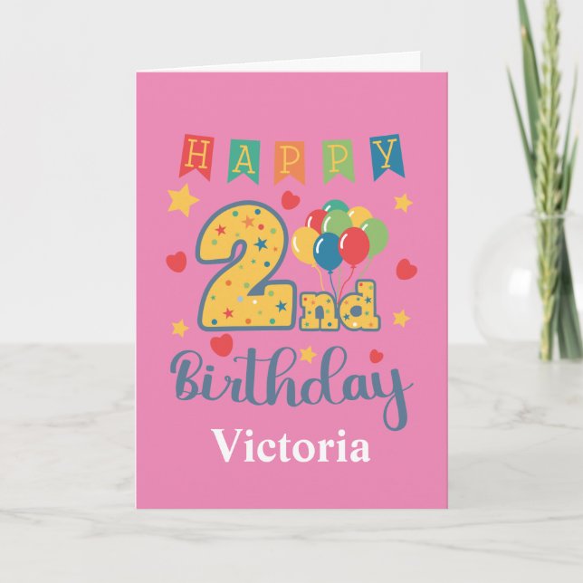 Carte d'anniversaire 2 ans (Devant)