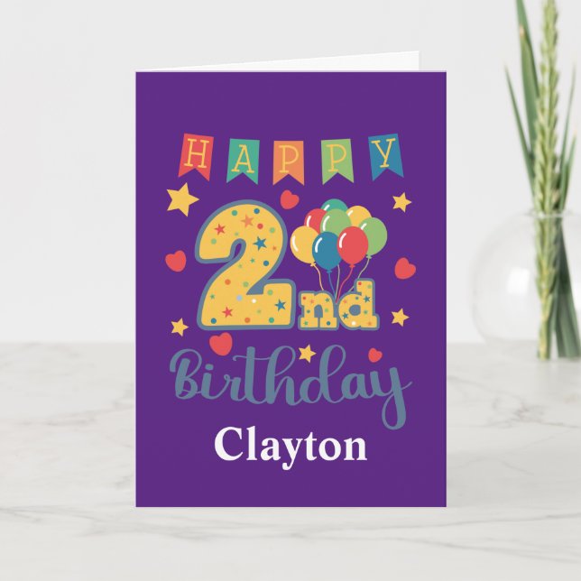 Carte d'anniversaire 2 ans (Devant)