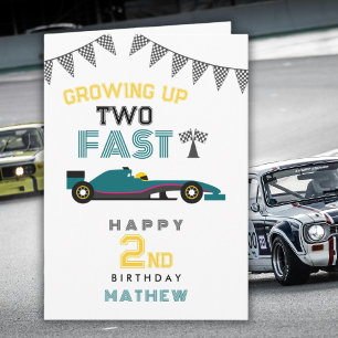 Carte d'anniversaire 2 ans Course Rapide en Grandi