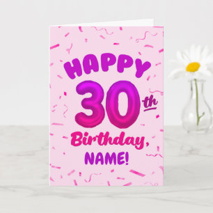 Carte d'anniversaire 30 ans avec nom personnalisé