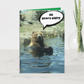 Carte d'anniversaire 30 ans avec ours personnalise