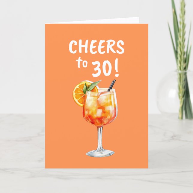 Carte d'anniversaire 30 ans inspirée d'Aperol  (Devant)