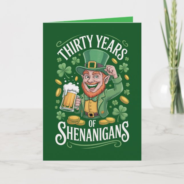 Carte d'anniversaire 30 ans pour la Saint-Patrick (Devant)