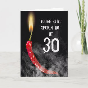 Carte d'anniversaire 30 ans Red Hot Pepper