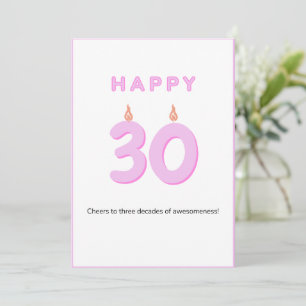 Carte d'anniversaire 30th Pink