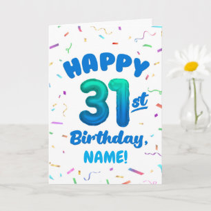 Carte d'anniversaire 31 ans avec nom personnalisé