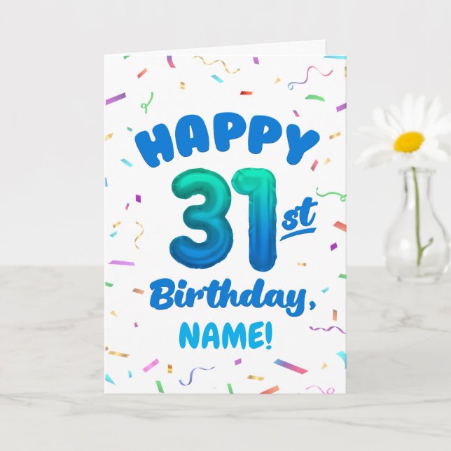 Carte d'anniversaire 31 ans avec nom personnalisé (Petite plante)