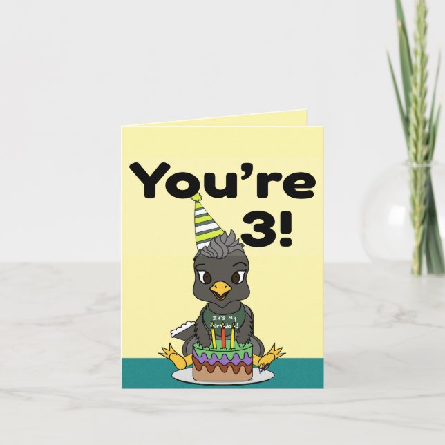 Carte d'anniversaire 3 ans Joyeux Anniversaire (Devant)