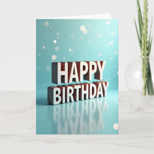 Carte d'anniversaire 3D avec texte joyeux (Devant)