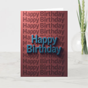 Carte d'anniversaire 3D bleue