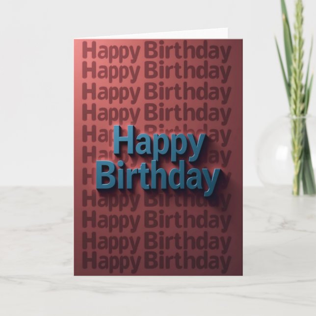 Carte d'anniversaire 3D bleue (Devant)