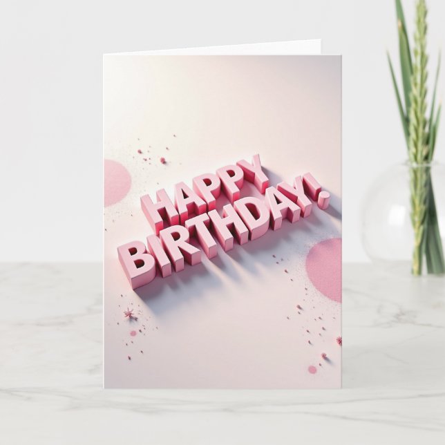 Carte d'anniversaire 3D joyeuse (Devant)