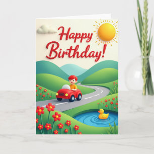 Carte d'anniversaire 3D ludique